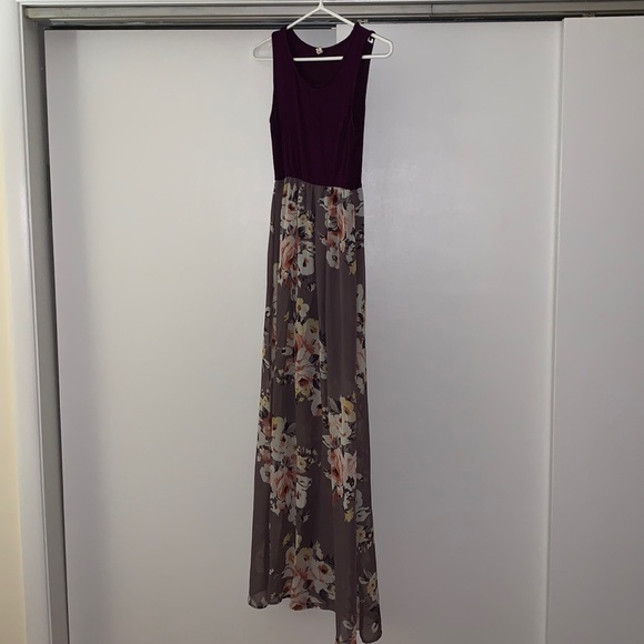My Beloved Dresses & Skirts - My Beloved | Purple and Mauve Maxi Dress with Flowers | EUC